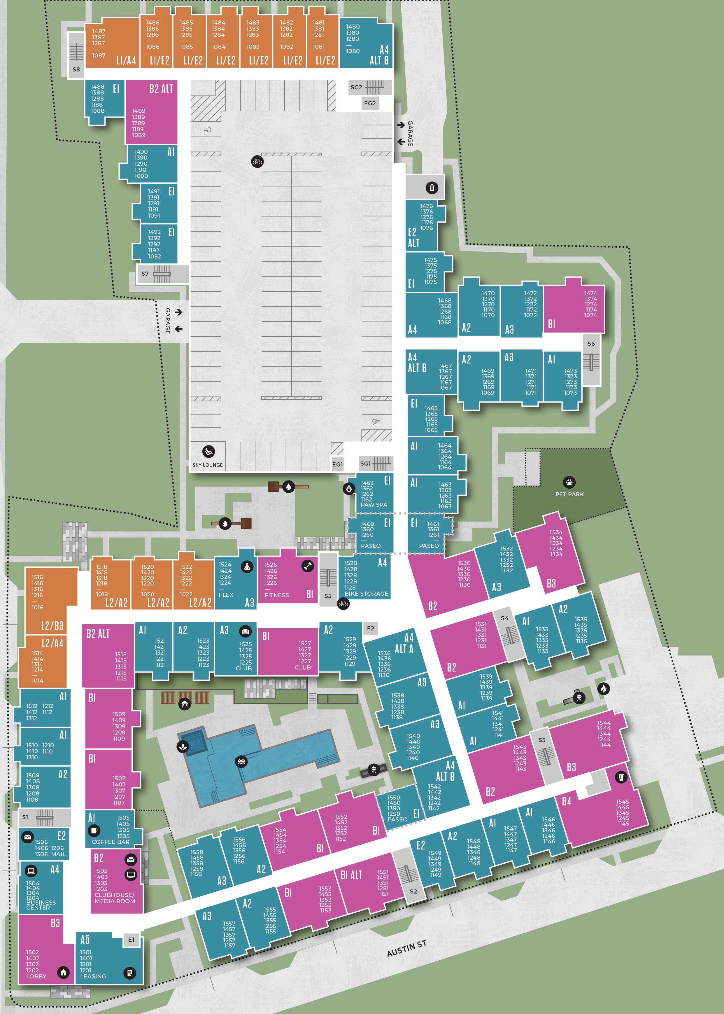 detailed view of the Encore Grayson property siteplan